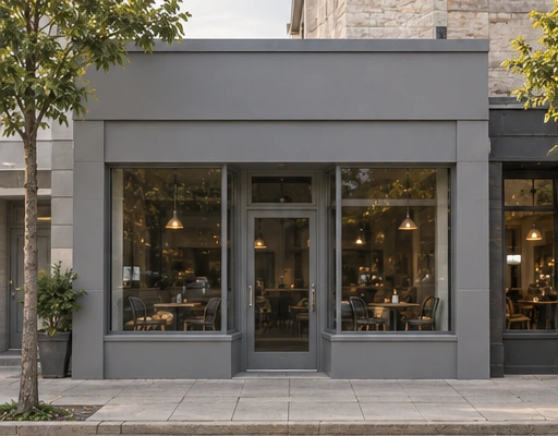 Plain gray storefront concept